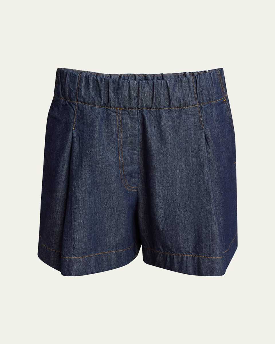Pila Elastic Waistband Denim Shorts